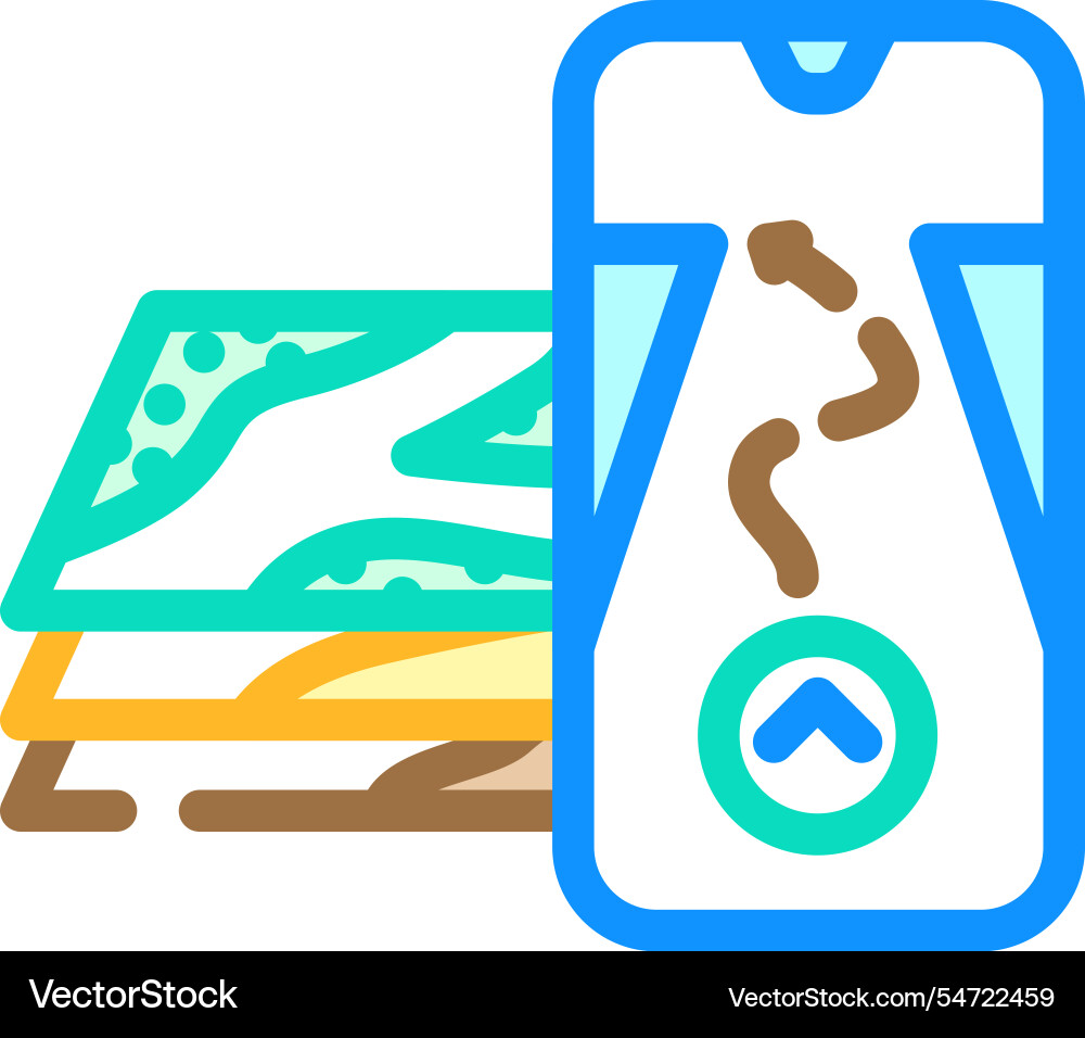 Digital map overlay augmented reality color icon Digital map overlay augmented reality color icon vector image