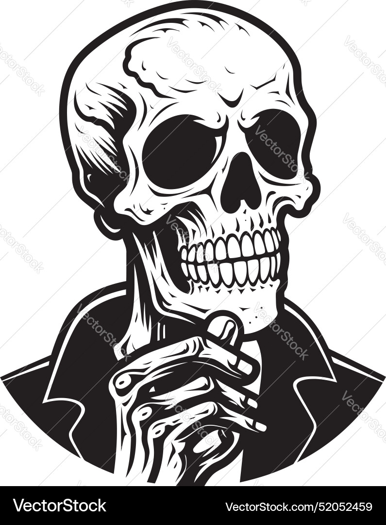 Eerie delights soft ice cream and skeleton design Vector Image