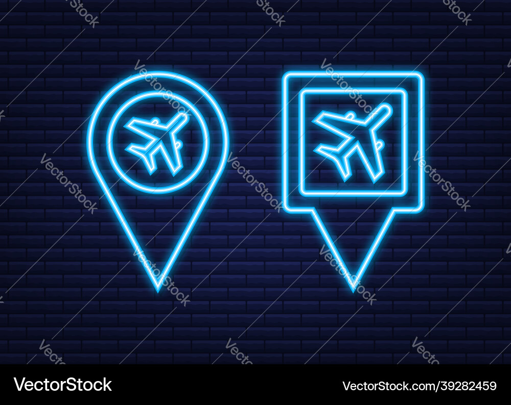 Flughafen Pin für Konzept-Design-Punkt-Symbol Flughafen Pin für Konzept-Design-Punkt-Symbol vektorbild