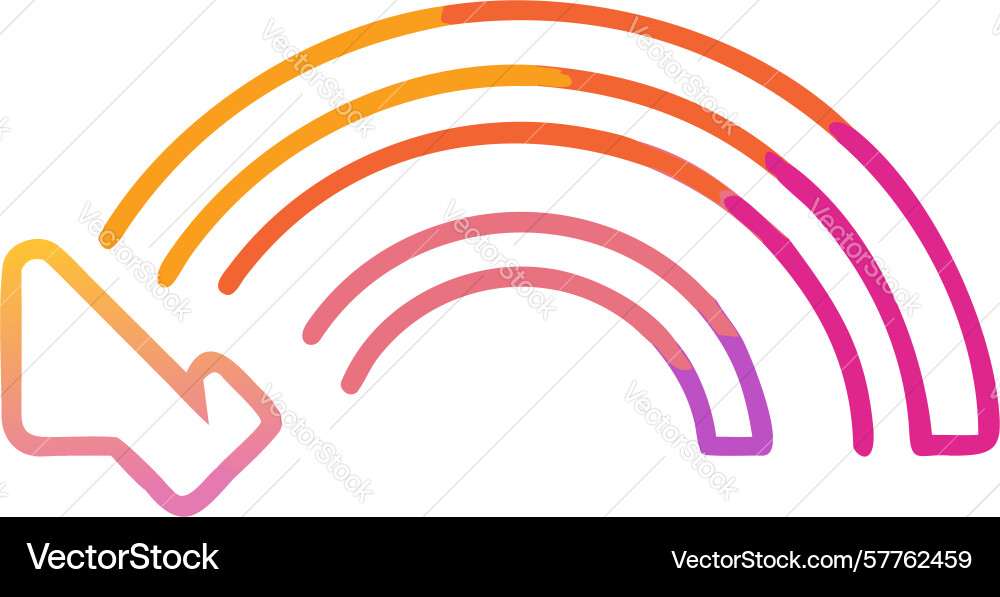 Gradient rainbow loop arrow icon for continuous vector image