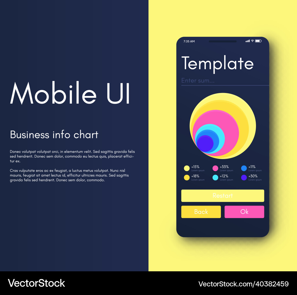 Graphics infographics with mobile phone template Graphics infographics with mobile phone template Vector Image
