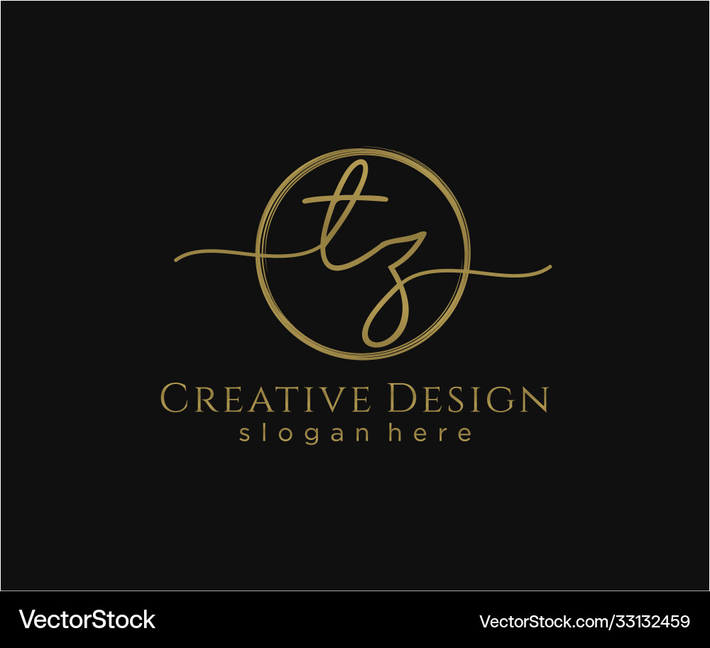 Initial tz handwriting logo with circle template – Royalty-Free Vector ...