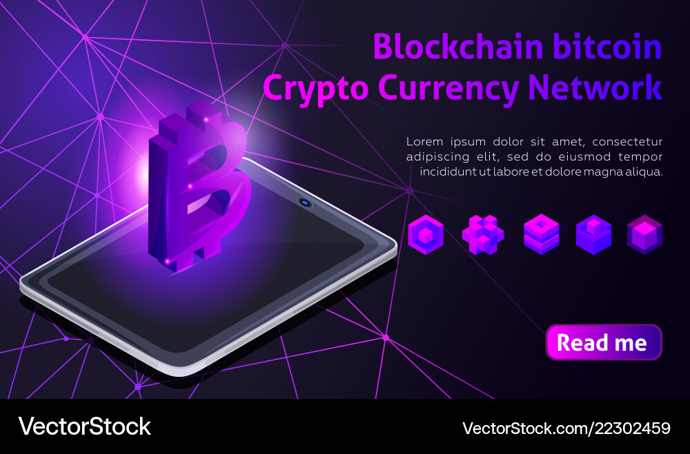 Isometry icon blockchain bitcoin crypto currency Isometry icon blockchain bitcoin crypto currency vector image