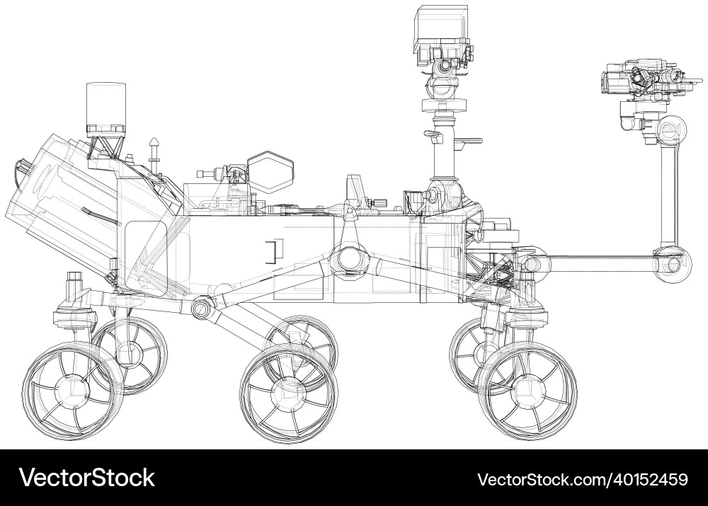 Mars rover rendering of 3d vector image
