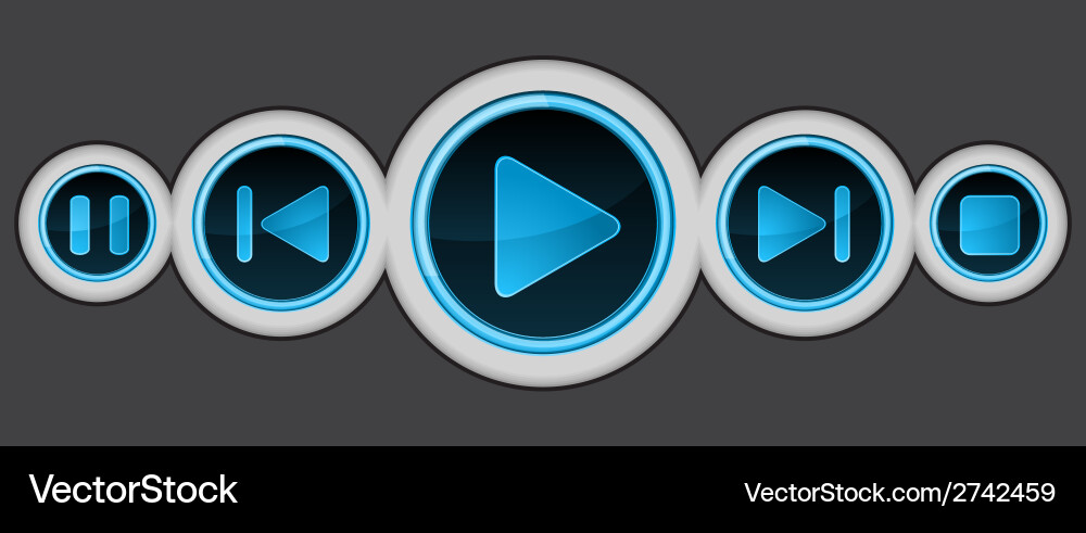 Media Player Buttons vector image