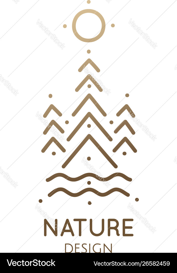 Minimales doodle Landschafts-Logo Minimales doodle Landschafts-Logo vektorbild