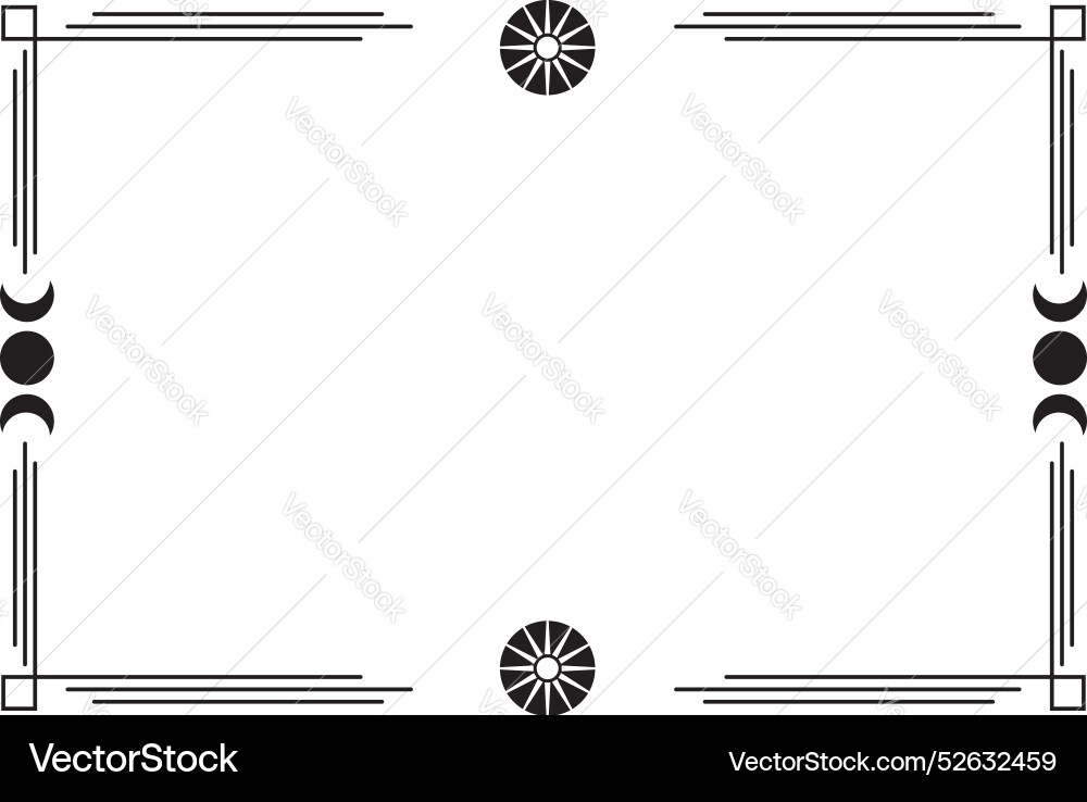 Rectangular boho frame Rectangular boho frame vector image