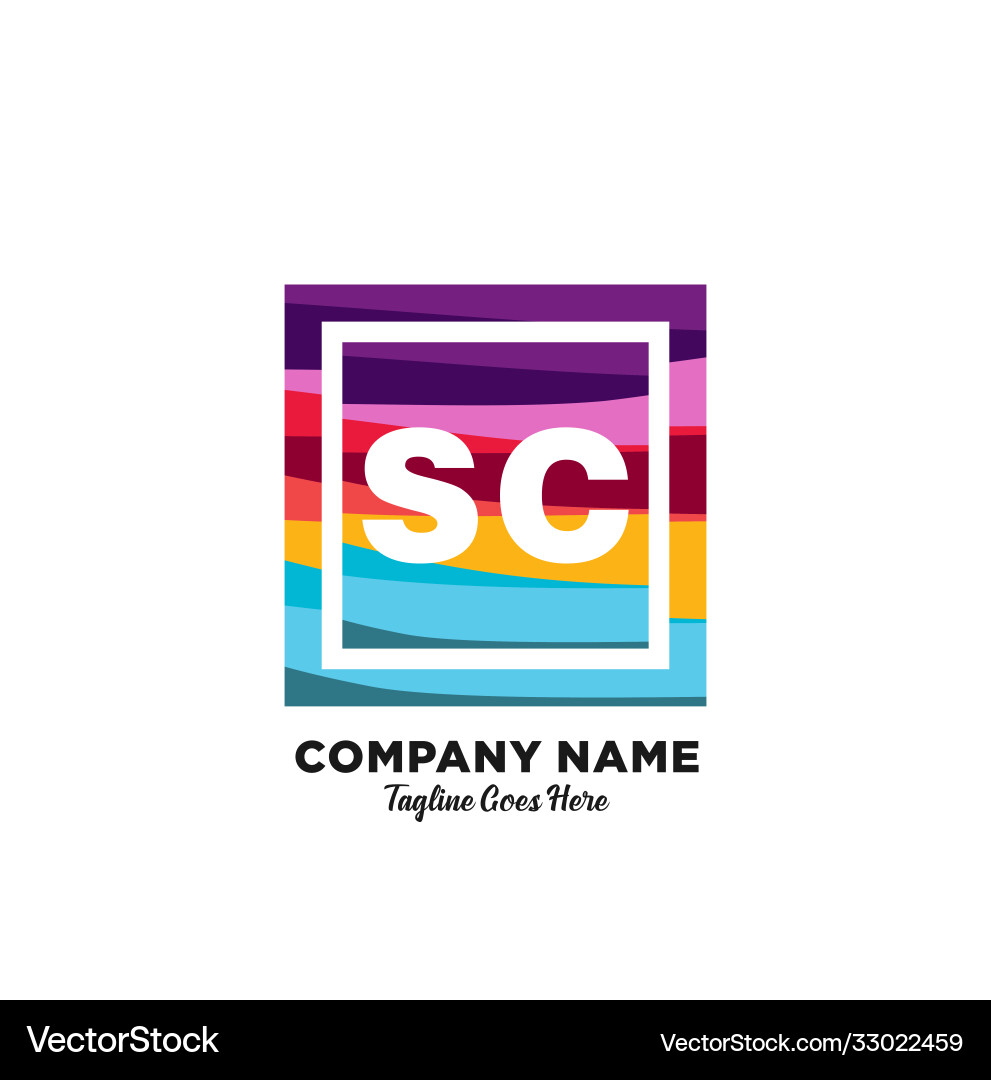 Sc initial logo with colorful template Vector Image