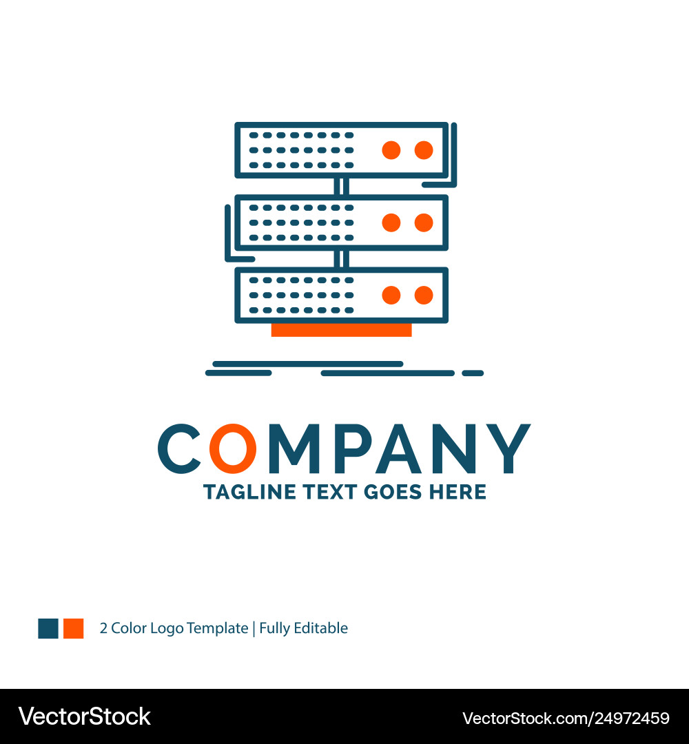 Server storage rack database data logo design vector image