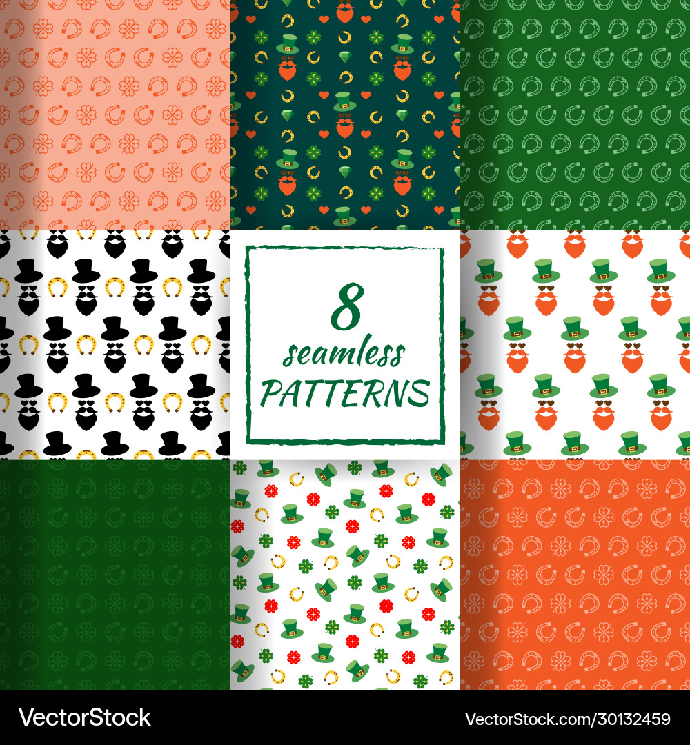 Set colorful seamless pattern Set colorful seamless pattern vector image