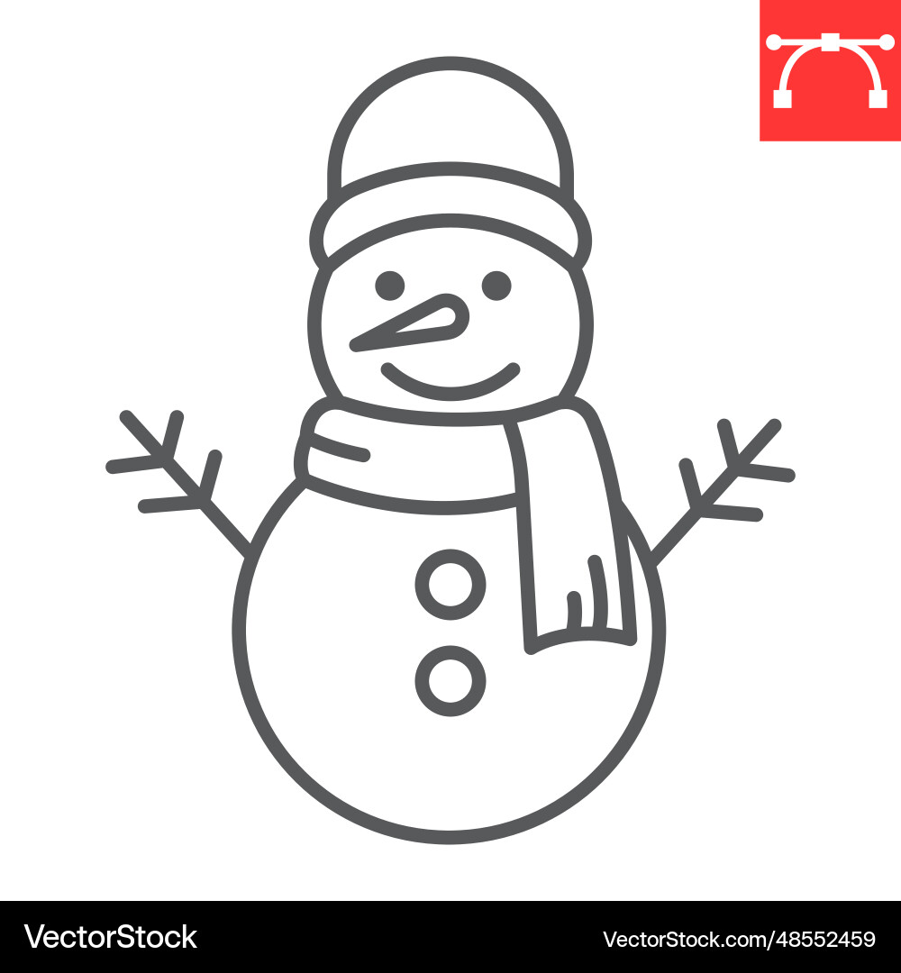 Snowman line icon Snowman line icon vector image