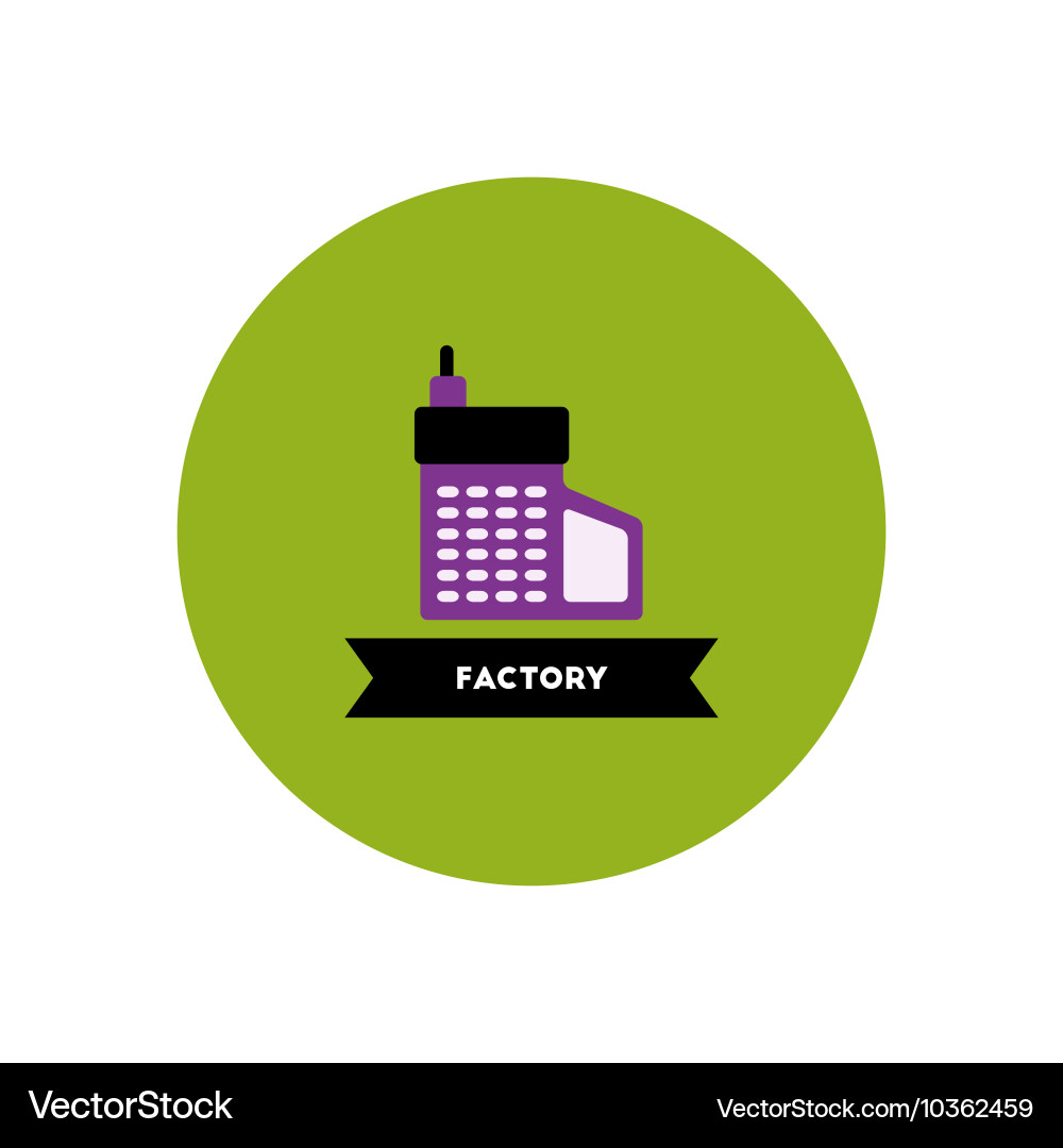 Stylish icon in color circle building factory Vector Image