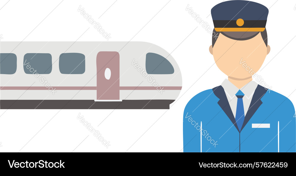 Train operator flat icon design generative ai vector image
