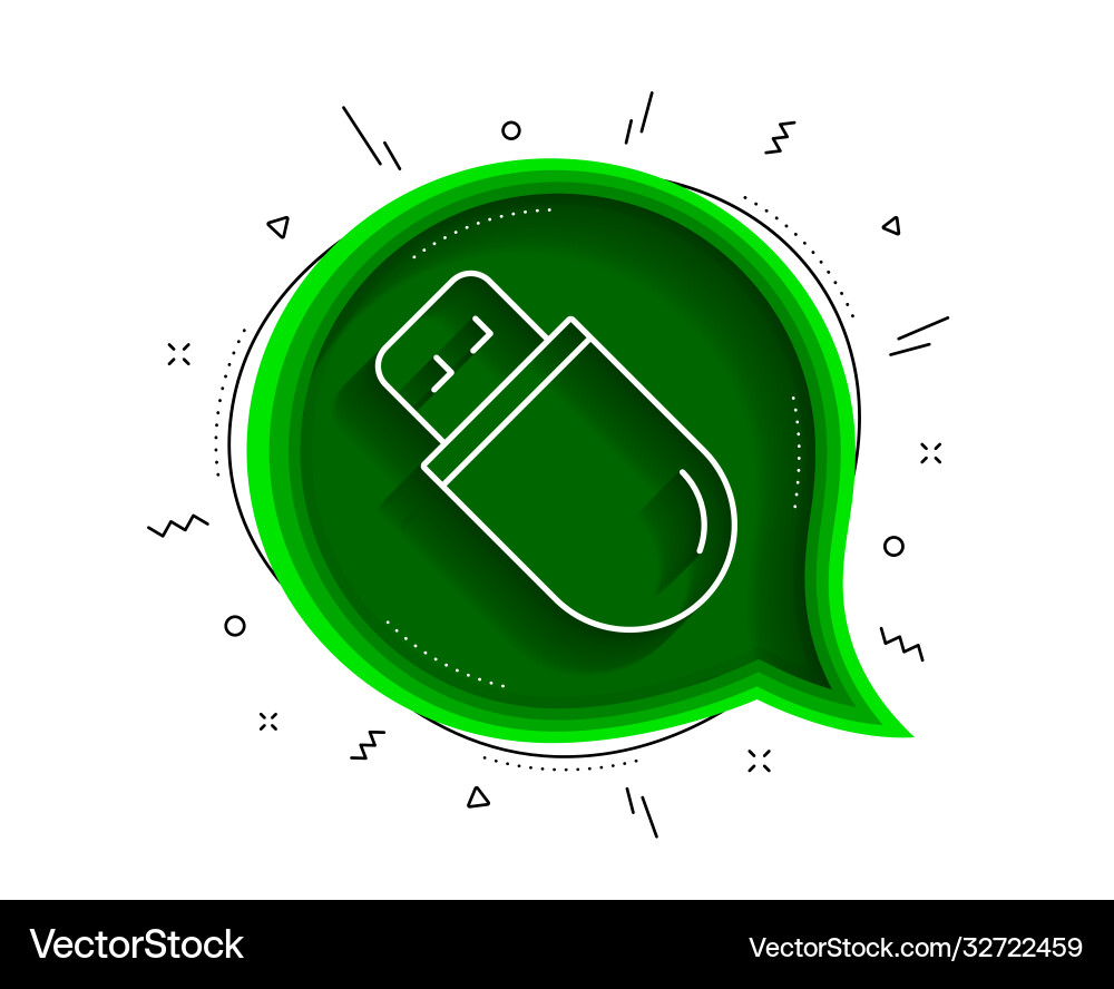 Usb stick line icon computer memory component Vector Image