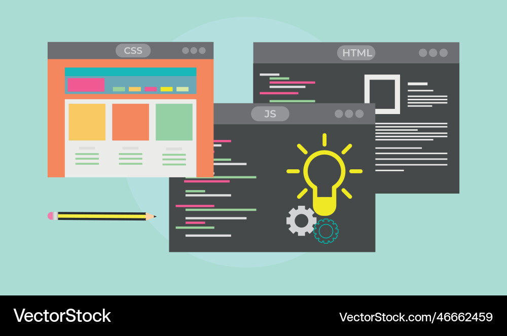 Web development coding design technology Web development coding design technology vector image
