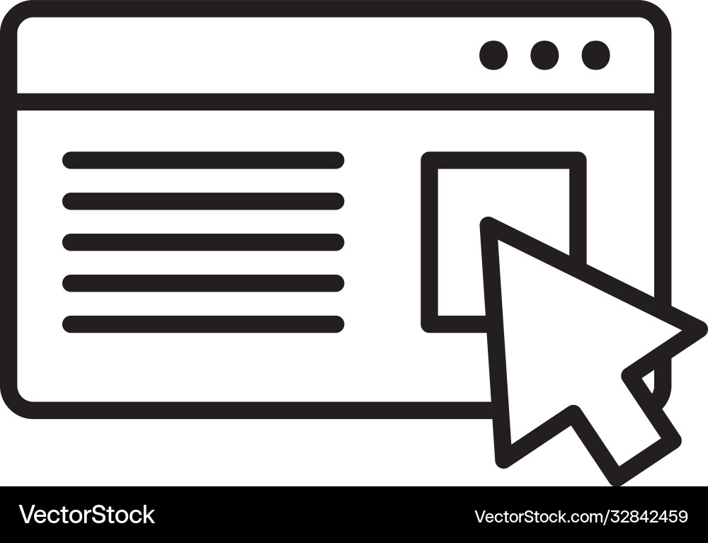 Web-Seite mit Pfeil Cursor Icon Line Stil Web-Seite mit Pfeil Cursor Icon Line Stil vektorbild