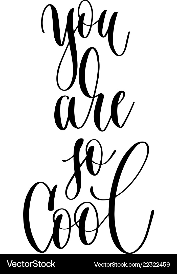 You are so cool - hand lettering inscription text You are so cool - hand lettering inscription text vector image