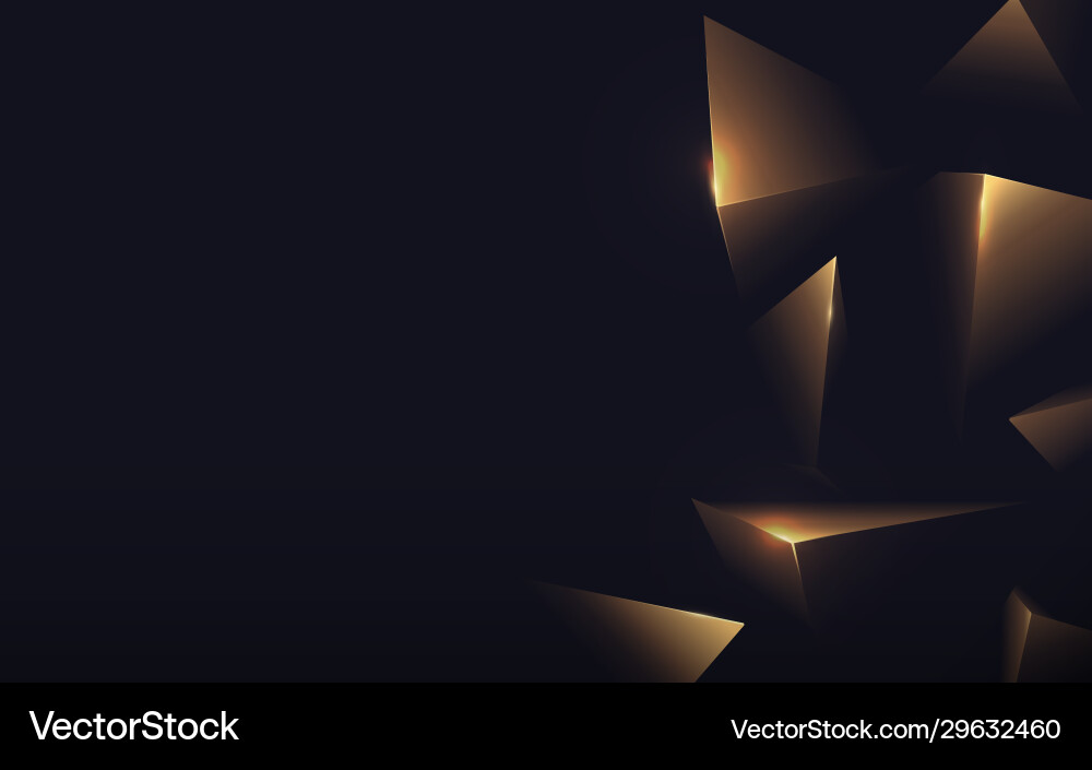 Abstract polygonal pattern luxury gold on dark Abstract polygonal pattern luxury gold on dark vector image