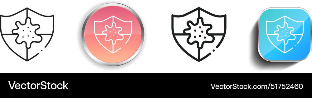 Bacteria icon thin linear regular and button Bacteria icon thin linear regular and button Vector Image