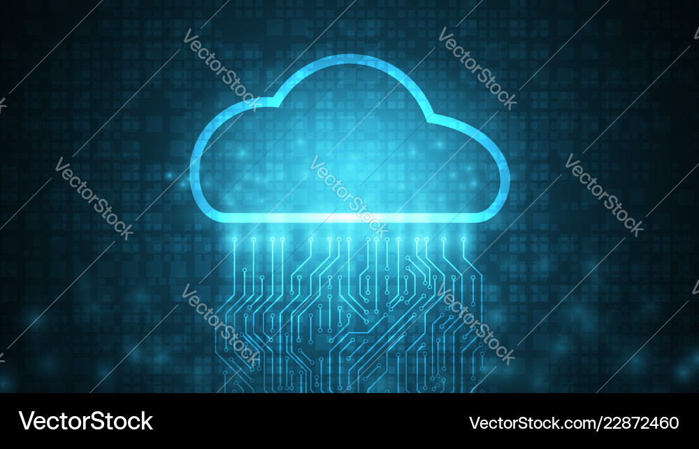 Cloud Computing Data Storage Technology Vector Image