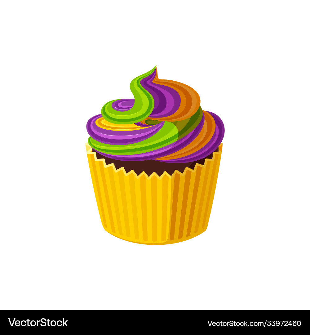 Cupcake mit verwirbelter Creme leckeren Geburtstag Dessert Cupcake mit verwirbelter Creme leckeren Geburtstag Dessert vektorbild
