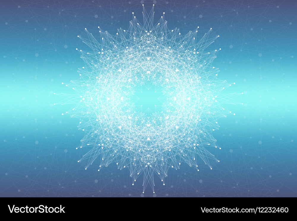 Fractal element with compounds lines and dots big Vector Image