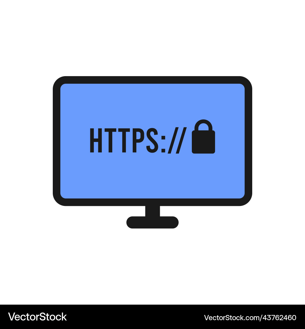 Https protocol safe and secure web sites vector image
