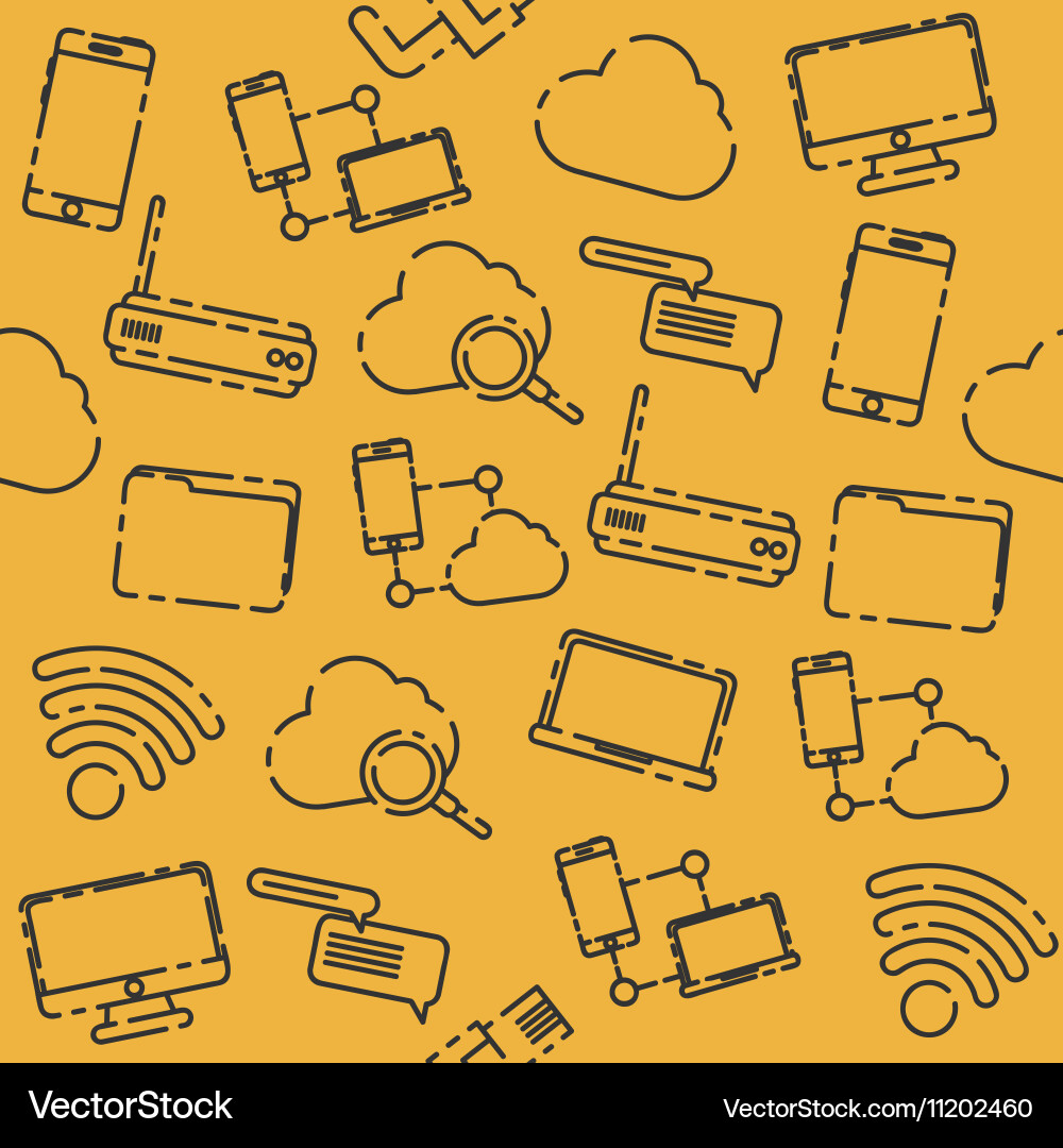 Internet and technology pattern vector image