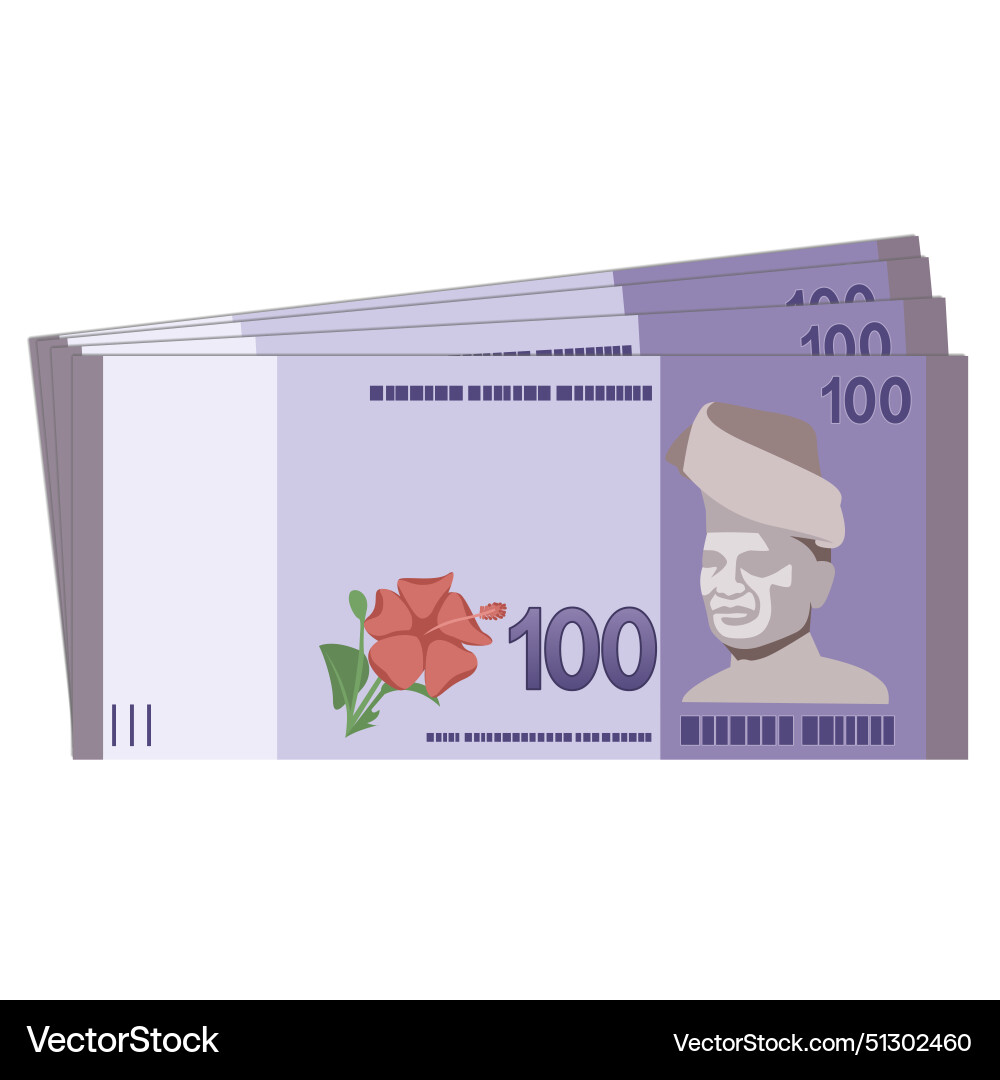 Malaysia currency banknote rm100 ringgit Malaysia currency banknote rm100 ringgit vector image
