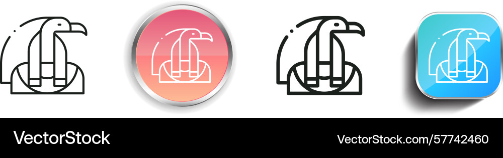 Ra icon thin linear regular and button style Vector Image