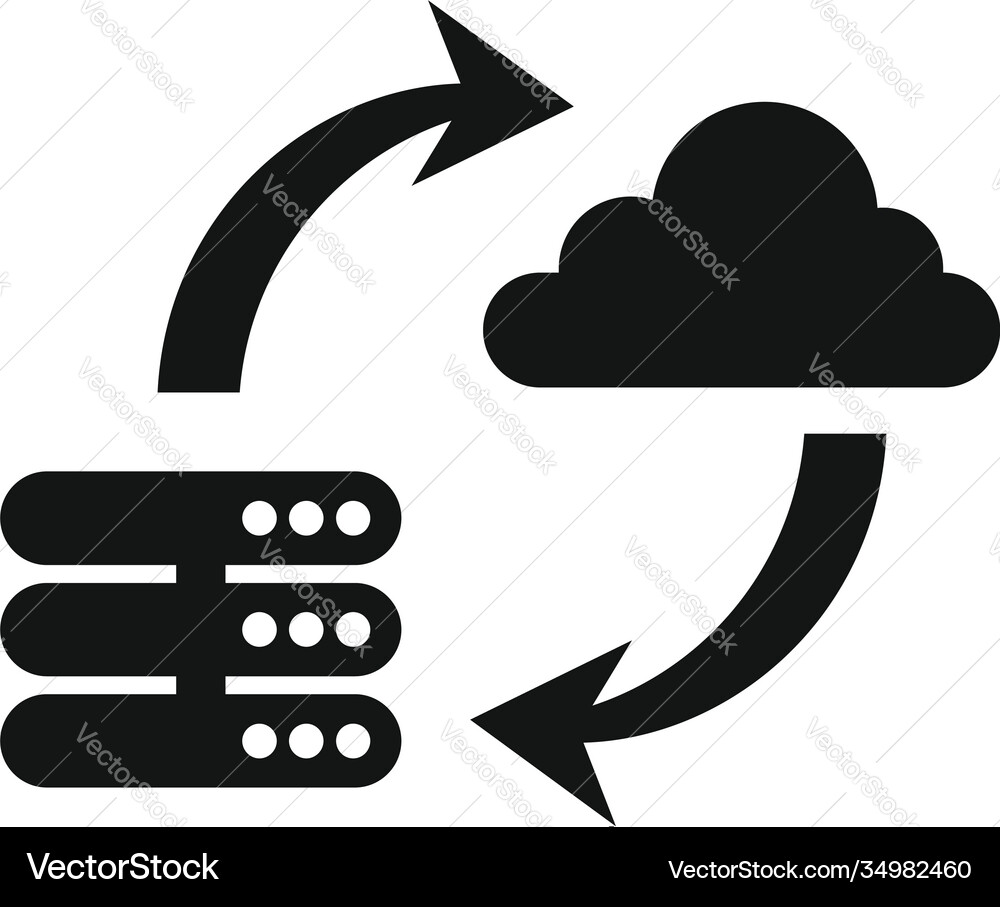 Save data cloud server icon simple style Save data cloud server icon simple style vector image
