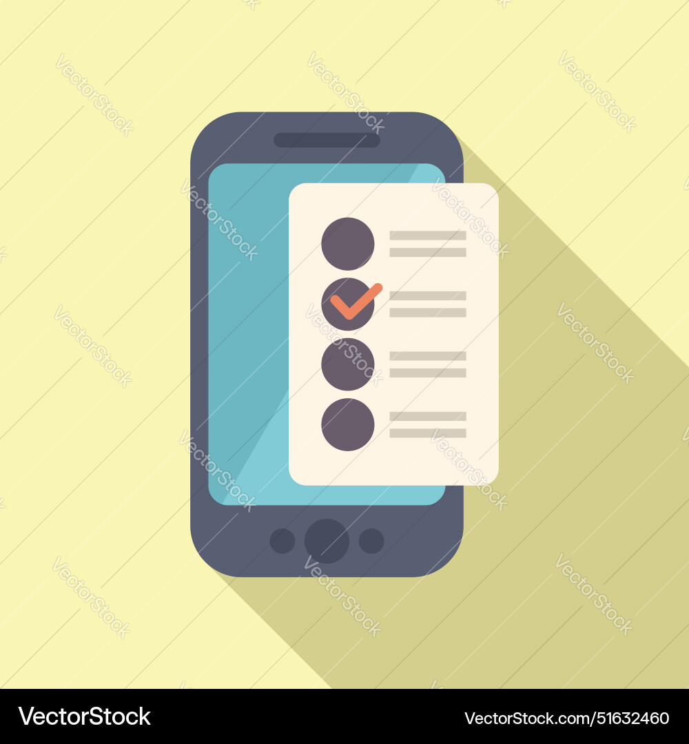 Smartphone displaying checklist for task Smartphone displaying checklist for task vector image