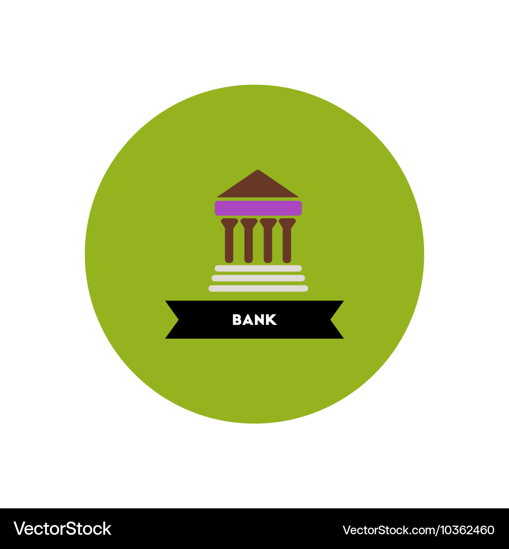Stylish icon in color circle building bank vector image