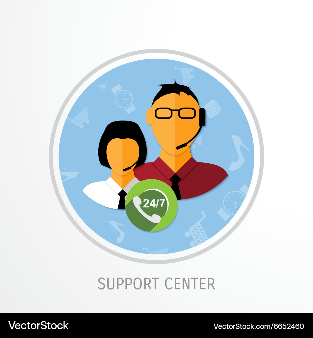 Support web flat background vector image