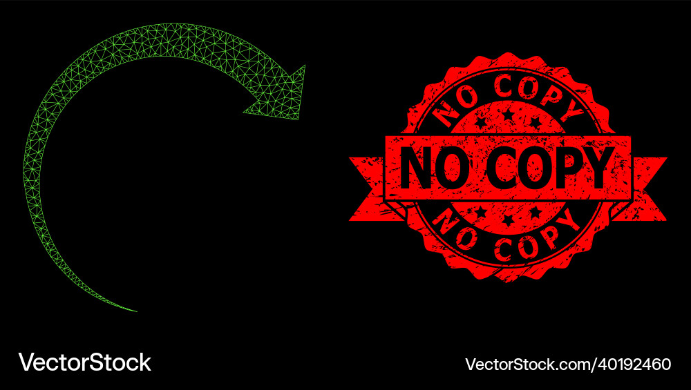 Textured no copy seal and web mesh rotate forward Textured no copy seal and web mesh rotate forward vector image