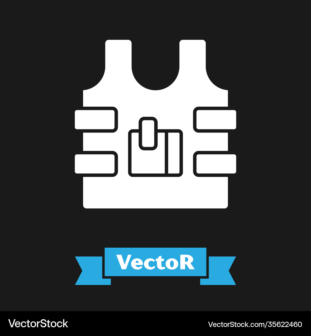 White bulletproof vest for protection from bullets White bulletproof vest for protection from bullets vector image