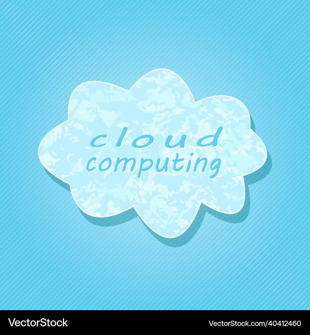 White cloud computing concept White cloud computing concept vector image