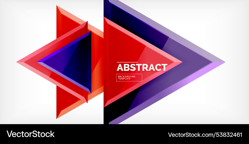 Abstract background - colorful triangles with 3d Abstract background - colorful triangles with 3d Vector Image