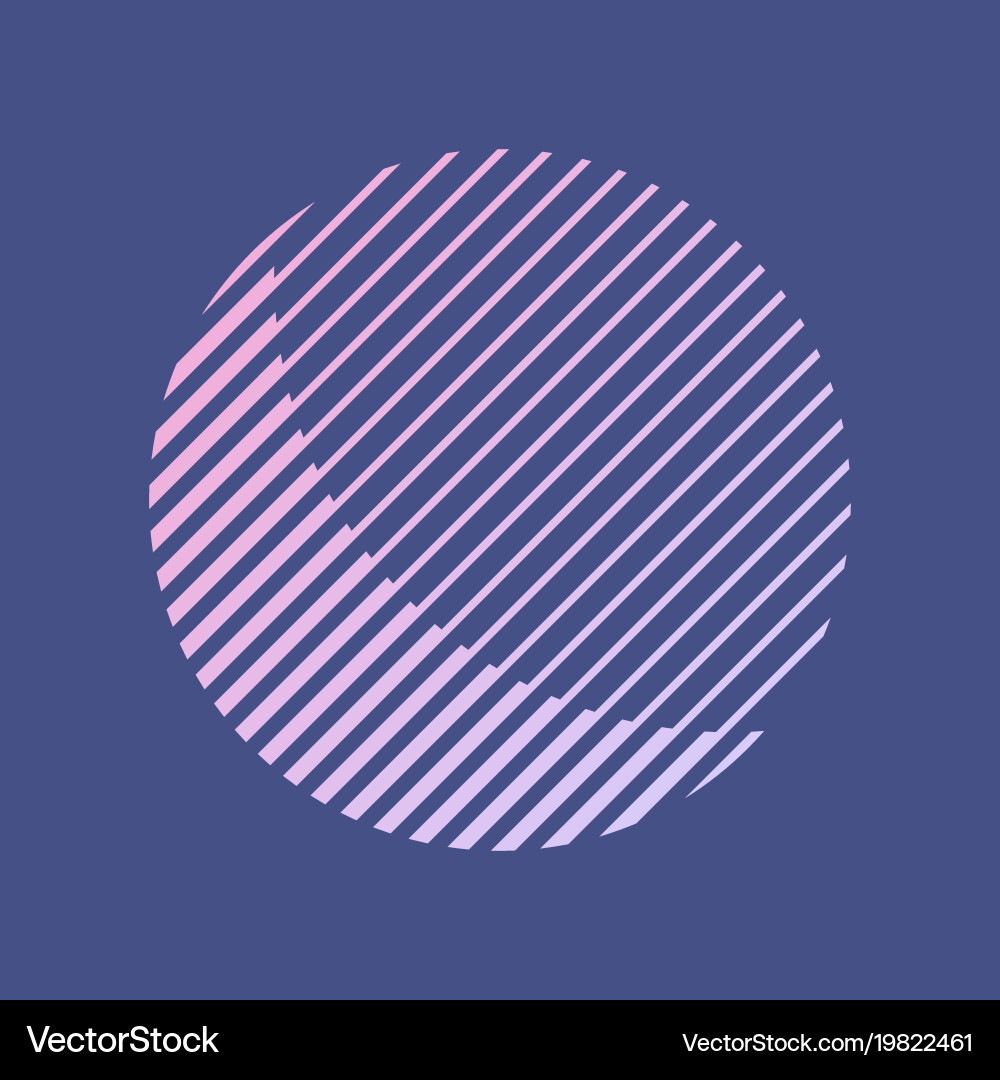 Abstract striped round shape in retro style vector image
