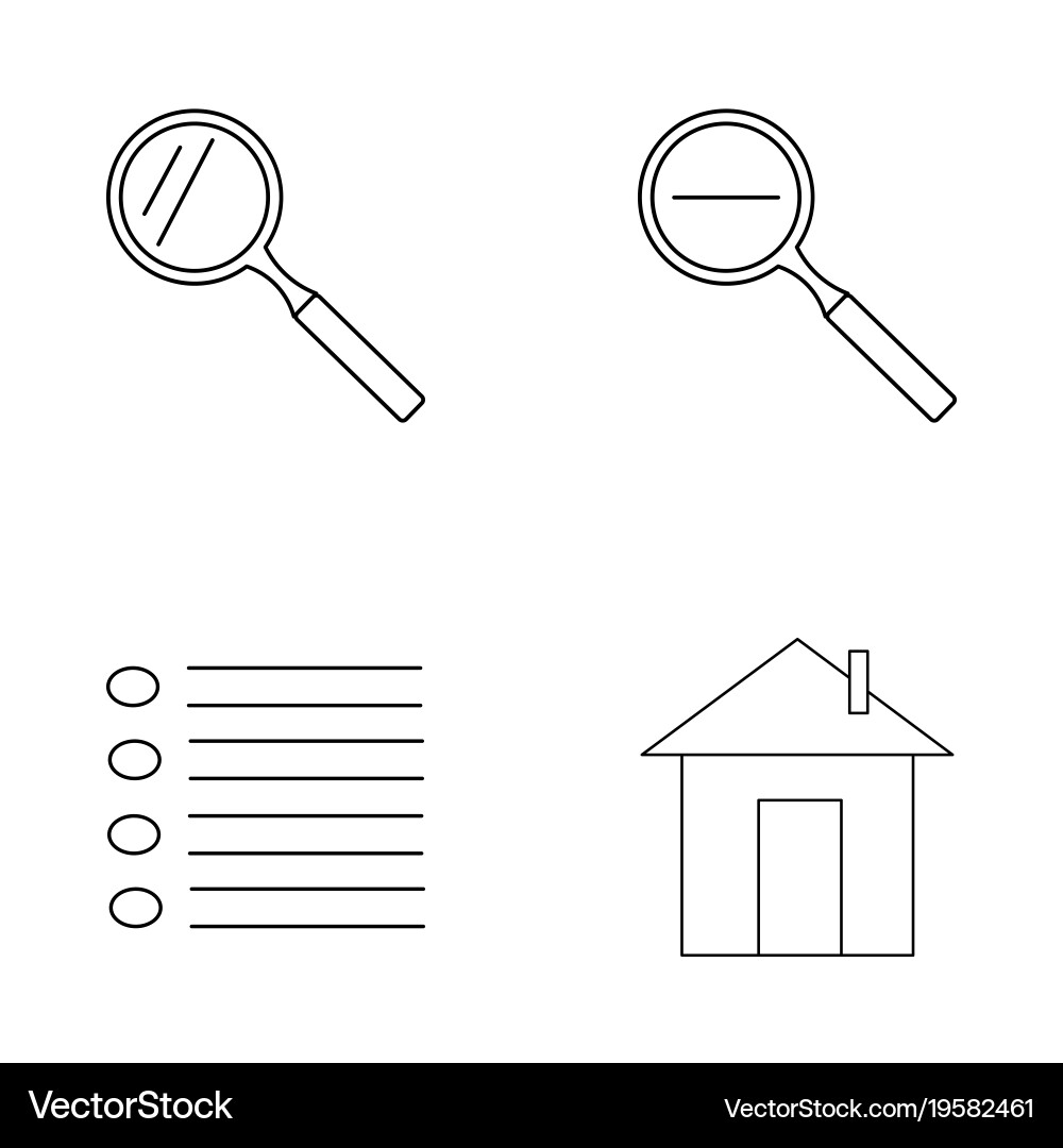 Basic elements outline icons set linear icon vector image