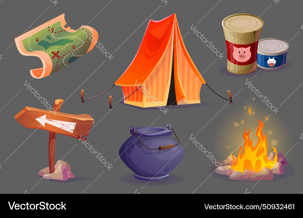 Camp equipment icon with tent for summer adventure Camp equipment icon with tent for summer adventure vector image