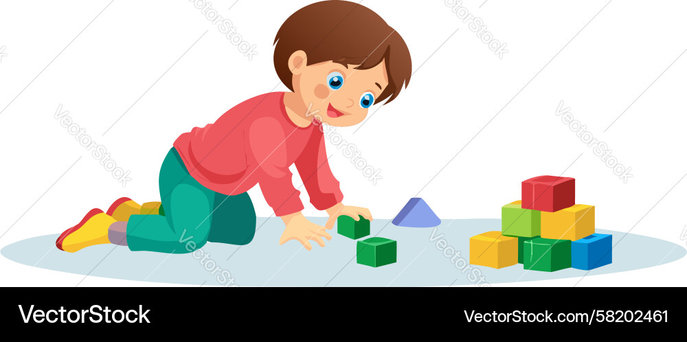 Child Building Blocks - Learning & Play Vector Image