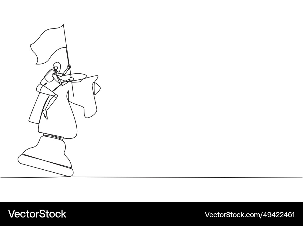 Continuous one line drawing robot future tech Continuous one line drawing robot future tech Vector Image