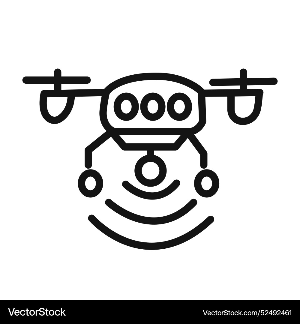 Drone technology icon linear graphics set Drone technology icon linear graphics set vector image
