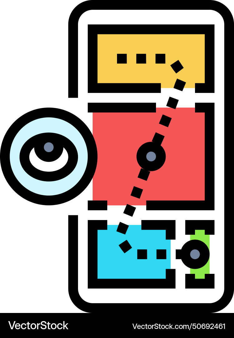 Eye tracking ux ui design color icon Vector Image