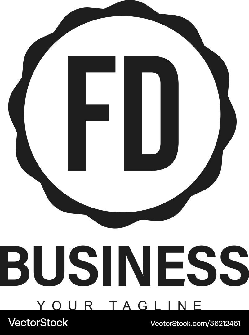 Fd initial a logo design with abstract style Fd initial a logo design with abstract style vector image