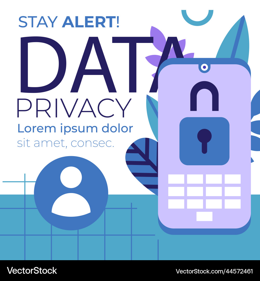 Flat design data privacy posts Flat design data privacy posts Vector Image