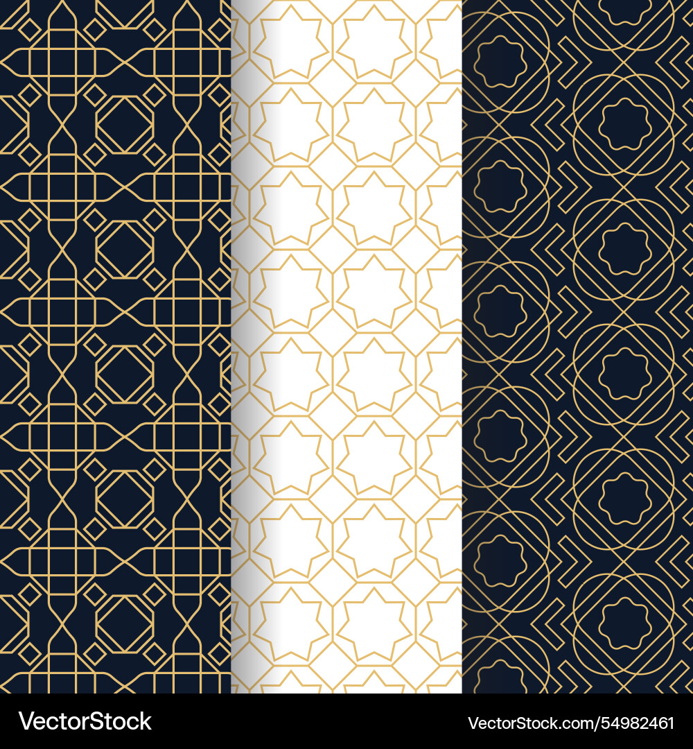 Flat design linear arabic pattern collection Vector Image