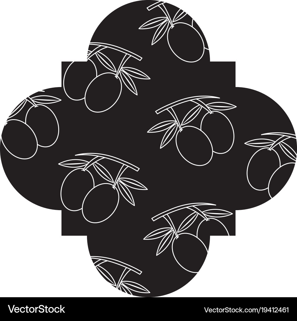 Frame with olives pattern background Vector Image