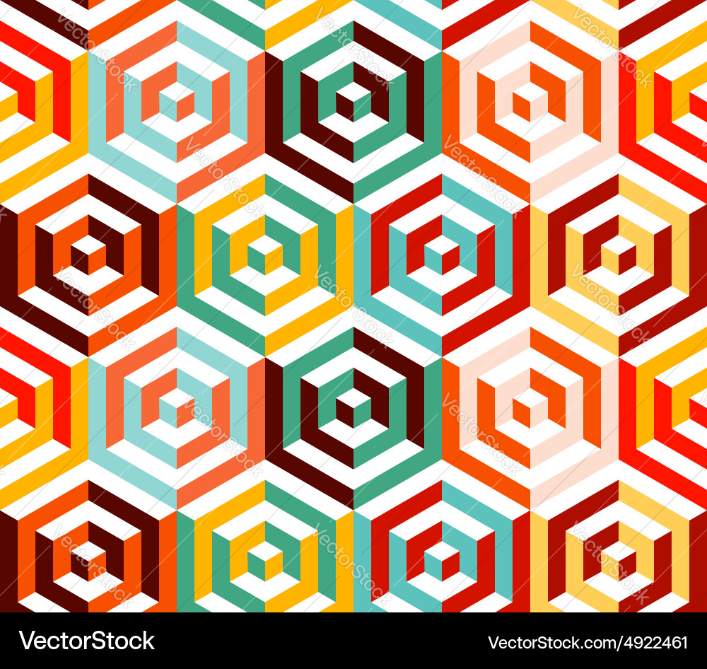 Isometric Hexagonal Pattern vector image